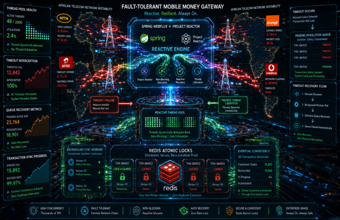 Project Reactor Redis atomic locks fault-tolerant MNO gateway architecture diagram