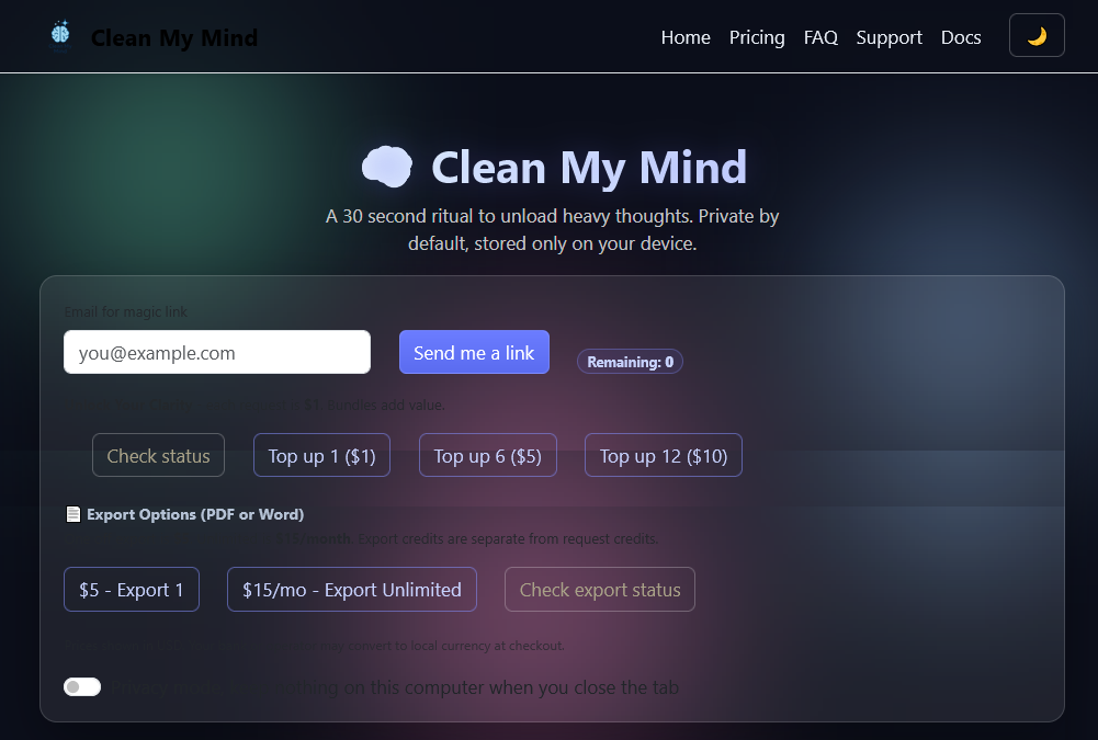Clean My Mind - A Quiet Release
