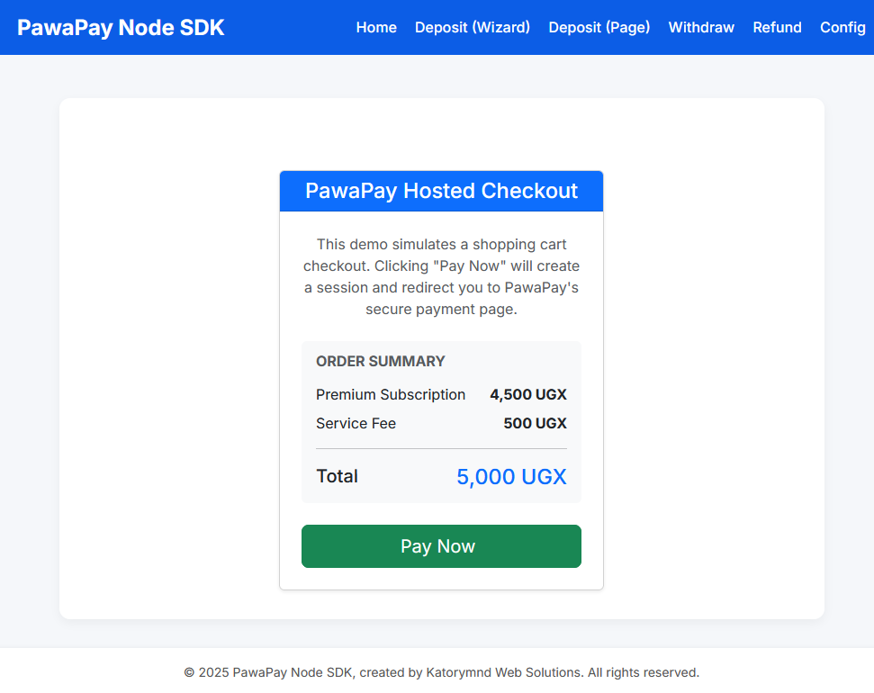 pawaPay Node.js SDK, Enterprise Edition